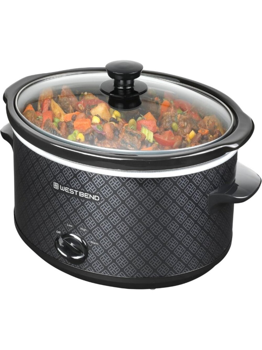 4-Quart Slow Cooker with Dishwasher Safe Ceramic Pot & Glass Lid, 2 Settings